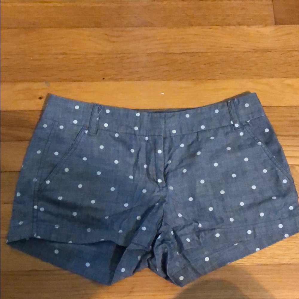 J. Crew polka dot chambray shorts size 4